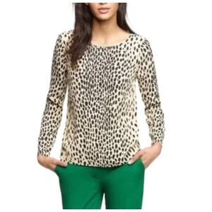 J.crew wildcat leopard animal print blouse size small